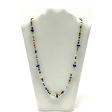 27" Multi Color Glass Bead Necklace (Dozen)