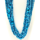 27" Turquoise Glass Bead Necklace (Dozen)