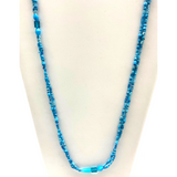 27" Turquoise Glass Bead Necklace (Dozen)