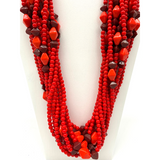 27" Orange Glass Bead Necklace (Dozen)