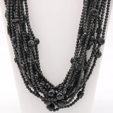 27" Black Glass Bead Necklace (Dozen)