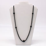 27" Black Glass Bead Necklace (Dozen)