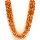 27" Clear and Orange Glass Bead Necklace (Dozen)