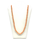 27" Clear and Orange Glass Bead Necklace (Dozen)