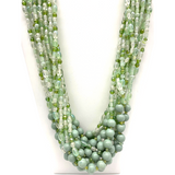 27" Light Green Glass Bead Necklace (Dozen)