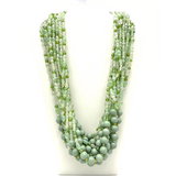 27" Light Green Glass Bead Necklace (Dozen)