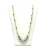 27" Light Green Glass Bead Necklace (Dozen)