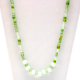 27" Light Green Glass Bead Necklace (Dozen)