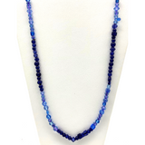 27" Blue Glass Bead Necklace (Dozen)