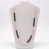 27" Black and Pink Glass Bead Necklace (Dozen)