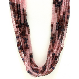 27" Rose and Purple Glass Bead Necklace (Dozen)