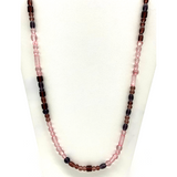 27" Rose and Purple Glass Bead Necklace (Dozen)