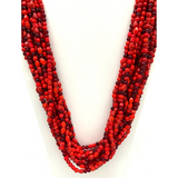 27" Red Glass Bead Necklace (Dozen)
