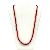 27" Red Glass Bead Necklace (Dozen)