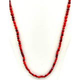 27" Red Glass Bead Necklace (Dozen)