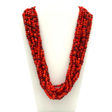 27" Red Glass Bead Necklace (Dozen)