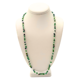 27" Clear and Green Glass Bead Necklace (Dozen)
