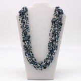 27" Clear and Gray Glass Bead Necklace (Dozen)