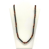 27" Black and Golden Glass Bead Necklace (Dozen)