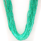 27" Clear and Green Glass Bead Necklace (Dozen)