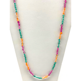 27" Pastel Pink and Green and Orange Glass Bead Necklace (Dozen)