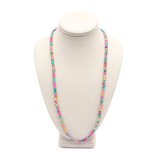 27" Pink and Green and Clear Glass Bead Necklace (Dozen)