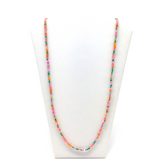 27" Pink and Green and Orange Glass Bead Necklace (Dozen)