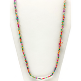 27" Pink and Green and Orange Glass Bead Necklace (Dozen)