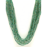 27" Clear and Light Green Glass Bead Necklace (Dozen)