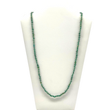 27" Clear and Light Green Glass Bead Necklace (Dozen)