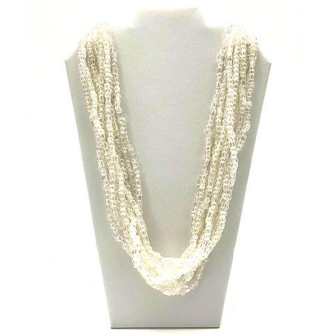 27" Clear Glass Bead Necklace (Dozen)