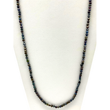 27" Small Opalescent Glass Bead Necklace (Dozen)