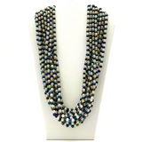 27" Clear and Multi Color Glass Bead Necklace (Dozen)