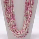 27" Clear and Pink Glass Bead Necklace (Dozen)