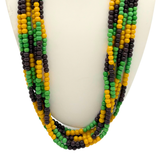 27" Purple and Green and Gold Glass Bead Necklace (Dozen)