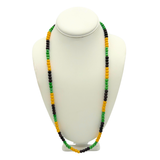 27" Purple and Green and Gold Glass Bead Necklace (Dozen)