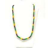 27" Purple and Green and Gold Glass Bead Necklace (Dozen)