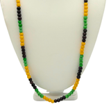 27" Purple and Green and Gold Glass Bead Necklace (Dozen)