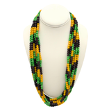 27" Purple and Green and Gold Glass Bead Necklace (Dozen)