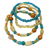 7" Multi Color Glass Bead Bracelet (Dozen)