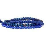7" Blue Glass Bead Bracelet (Dozen)