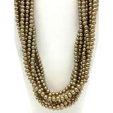 27" Golden Pearl 8mm Glass Bead Necklace (Dozen)