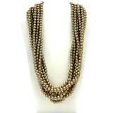 27" Golden Pearl 8mm Glass Bead Necklace (Dozen)