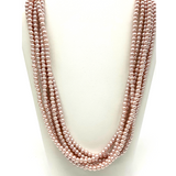 27" Pink Pearl 6mm Glass Bead Necklace (Dozen)