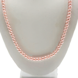 27" Pink Pearl 6mm Glass Bead Necklace (Dozen)