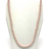 27" Pink Pearl 6mm Glass Bead Necklace (Dozen)