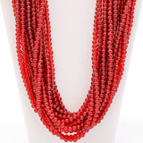 27" Red 8mm Glass Bead Necklace (Dozen)