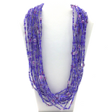 27" Lavender Glass Bead with Large Clear Glass Bead Necklace (Dozen)