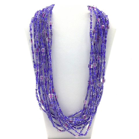 Big Bead Disco Necklace (Purple, Green, and Gold)