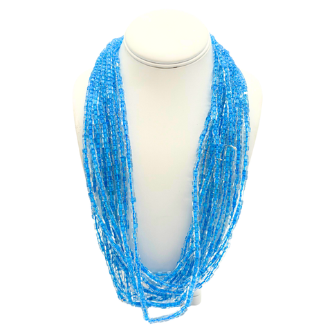 27" Turquoise Single Strand Glass Bead Necklace (Dozen)